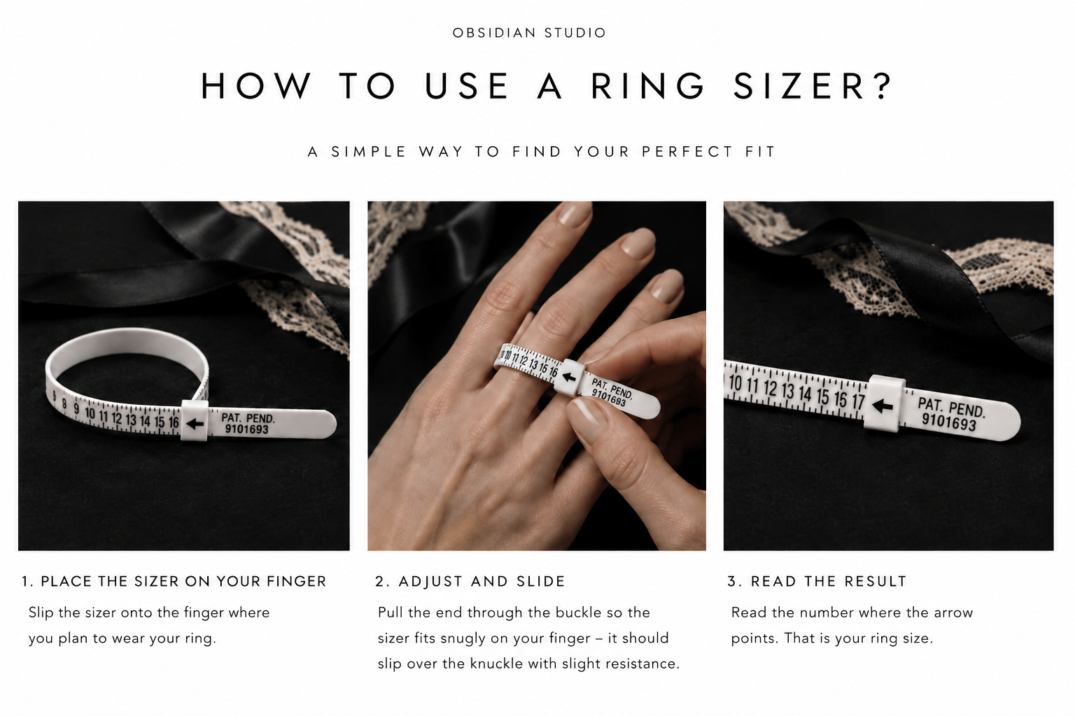 How to use a ring sizer by OBSIDIAN STUDIO
